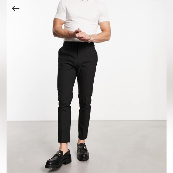 ASOS Design Men's Tapered Smart Trouser Pants in Black W32 L30 - Picture 1 of 11